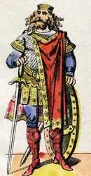 Muotokuva Pharamondista (tai Pharamunista tai Faramundista tai Paramundista), Salian frangien kuningas (hallitus 420-428).