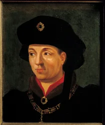 Muotokuva Philippe Hyvästä, Burgundin herttuasta (1396-1463) Ranskalaisen koulukunnan maalaus. 1500-luvun aurinko. 0,2x0,15 m versailles, linnan museo