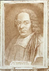 Pierre L. Varignonin (1654-1722) muotokuva Alexandre Saverienin Histoire des Mathematiciensista, n. 1766