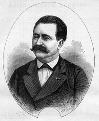"" Tohtori Nicolayn" muotokuva (Faure Nicolay, ranskalainen taikuri?). Kaiverrus "" Le Monde Illustré" -julkaisussa nro 1052, 9. kesäkuuta 1877.
