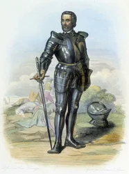 Muotokuva ritari Bayardista (1475-1524) - elokuvassa "Le Plutarch francais", toim. Mennechet