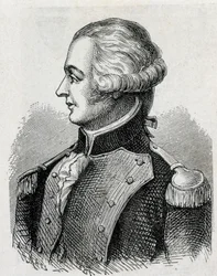 Markiisi de Jouffroyn (1751 - 1832) muotokuva - "" Tiedealbumissa; maineikkaat tutkijat; Suuria löytöjä””” 1896.