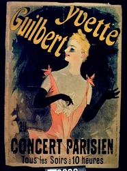 Yvette Guilbertin pariisilaisen konsertin juliste