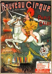 Juliste ratsastuslehdelle "" Nouveau Cirque "" rue saint Honorella Pariisissa