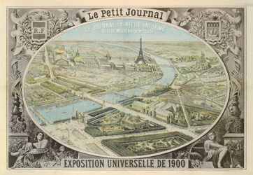 Le Petit Journalin juliste, joka mainostaa Exposition Universelle -näyttelyä Pariisissa, 1900