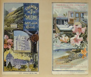 Julisteet, jotka mainostavat Chemin de Fer dOrleansia, n. 1900-05