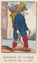 Siipikarjan kauppias. Lopuille hanhille, lopuille! , noin 1819 (painettu)