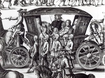 Nuoren kuninkaan Ludvig XIV:nnen kulkue lapsena Pariisin kaupungissa 18. elokuuta 1649, yksityiskohta