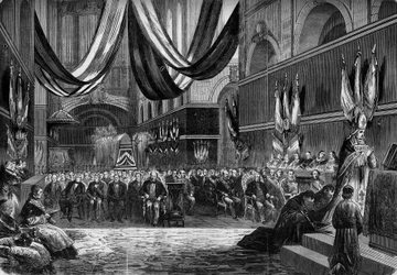 Jumalanpalvelus kenraalien Clement Thomasin (1809-1871) ja Claude Lecomten (1817-1871) kunniaksi Saint Louis de Versaillesin kirkossa