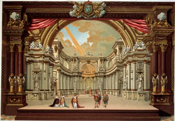 Jean Baptiste Poquelin dit Molieren (1622-1673) näytelmän esitys Versailles