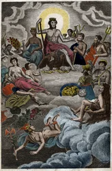 Edustus Assembly of the Godsista Olympus-vuorella tai 12 olympialaista. Pierre Blanchardin "Nuoruuden mytologiasta" vuodelta 1803.