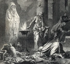 Endorin noidan (eli Endorin Pythonissan) kuvaus. Endor on kanaanilainen kylä, joka mainitaan Ensimmäisessä Samuelin kirjassa (Raamattu), ja noidalla on talismaani, jonka avulla hän kutsuu äskettäin kuolleen profeetta Samuelin hengen Israelin kuninkaan