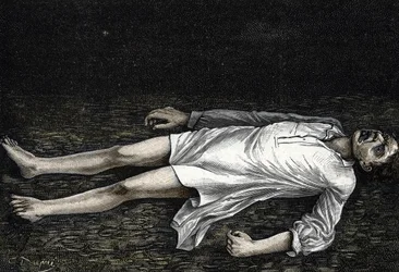 Esitys miehen asenteesta suuren pahan epileptisen kriisin aikana (kaiverrus)
