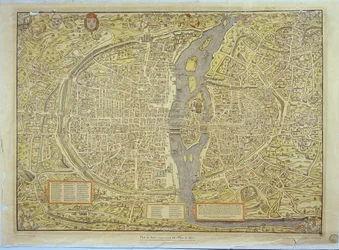 Jäljennös Pariisin Baselin kartasta, joka valmistettiin alun perin vuosina 1552-59