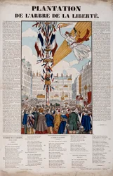 Vuoden 1848 vallankumous: Vapaudenpuun istutus 25. maaliskuuta 1848. Kaiverrus vuodelta 1848 Pariisi, Musee Carnavalet