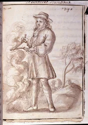 Rhabdomantia - varvulla ennustaminen - kaivonkatsojan taito - teoksessa "Physique occulte, ou Traité de la baguette divinatoire et de son utilité pour la découverte des sources, des mines, des trésors cachés, des varkaiden ja pakenevien murhaajien jne."