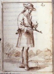 Rhabdomantia - varvulla ennustaminen - kaivonkatsojan taito - teoksessa "Physique occulte, ou Traité de la baguette divinatoire et de son utilité pour la découverte des sources, des mines, des trésors cachés, des varkaiden ja pakenevien murhaajien jne."