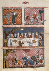 Royal 19 C. I fol. 204 Diabolic temptations, Le Breviari d