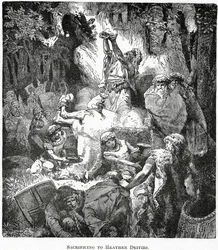 Uhraaminen pakanajumaluuksille, noin 1890
