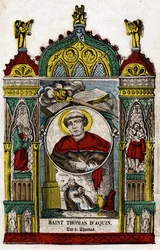 Pyhä Tuomas Akvinolainen (1228-1274). Kuva Epinalista, 1800-luvun ensimmäinen puolisko