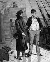 Samuel Finley Breese Morse (1791-1872), yhdysvaltalainen taidemaalari ja fyysikko, puhui palatessaan Yhdysvaltoihin aluksen kapteenin kanssa ajatuksestaan sähköisestä lennättimestä. julkaisussa "Populaarinen tieteen historia, keksinnöt ja löydöt