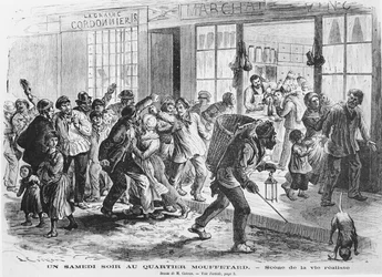 Lauantai-ilta Mouffetard Quarterissa, n. 1860