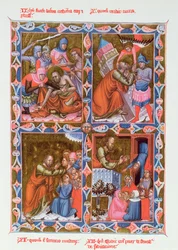 Kohtauksia Pyhän Paavalin elämästä, faksimile 1400-luvun käsikirjoituksesta Legendaire des Anjou-Hongriesta, Bolognan koulusta