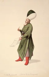 Kirjoittaja janitsaarien komentajille, ottomaanien aika, 1700-luvun kolmas neljännes (wc paperilla)