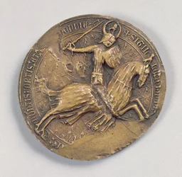 Jean IV Valliantin (1341-99) Bretagnen herttua sinetti (vaha)