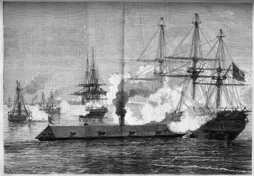 Erottelusota (1861–1865) tai Amerikan sisällissota – Newport Newsin meritaistelu (Virginia) – 8.–9. maaliskuuta