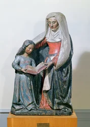 Pyhä Anna ja Neitsyt, 1500-30 (monivärinen puu)