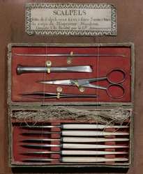 Tohtori Antommarchin käyttämät kirurgiset instrumentit keisari Napoleon I:n (1769-1821) leikkaamiseen