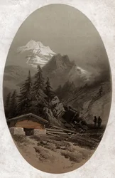 Sveitsin Alpit. (kaiverrus noin 1890)