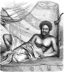 THAKOMBAU, VITI-saarten (FIDJI), Tyynenmeren kuningas. Kaiverrus 1885