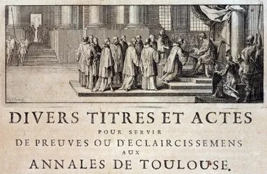 Kuningas Philip III:n lähettiläiden valtaus Toulousen kaupungin ja kreivin haltuunsa vuonna 1271 Toulousen Germain de Lafaillen "Annales de la ville de Toulouse" -kirjassa.