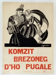 Puhu bretonia lapsillesi - Bretoninkielinen propagandajuliste, joka rohkaisee bretonilaisia säilyttämään alueellisen kielensä