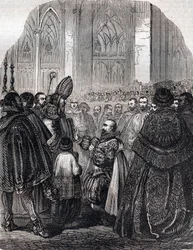 Henry IV:n Ranskan kuninkaan abjuraatio Saint Denisissä 25. heinäkuuta