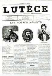 Kirottu runoilijat, Lutece-sanomalehden etukansi, 1884