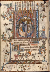Maagien palvominen, Pyhän Omerin tuntikirja, MS 36684, f.46v (pergamentti).