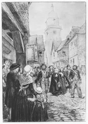 Lucile de Chateaubriandin pidätys (litho)