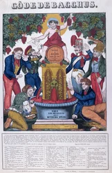 Bacchus-koodi, Kaikki epämiellyttävät ihmiset ovat veden juojia, karikatyyri alkoholismista, Imagerie de Metz, n. 1840