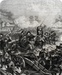 Landenin tai Neerwindenin taistelu käytiin nykyisessä Belgiassa 29. heinäkuuta 1693 yhdeksänvuotisen sodan aikana (kaiverrus)
