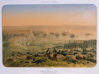 Taistelukenttä Almassa voiton jälkeen, 20. syyskuuta 1854