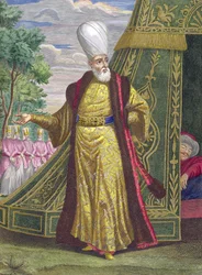 Chief Janissary, Recueil destampes sur les Costumes du Levant, kaiverrus Gerard Jean Baptiste Scotin (1671-1716) 1707-08