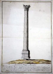 Pompejin pylväs Aleksandriassa, n. 1700 (kynä ja muste ja akvarelli paperille)