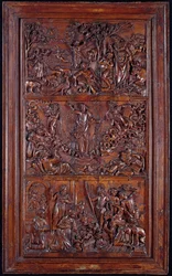 Credo, paneeli I: Maailman luominen, kirkastus, ilmestys ja syntymä, 1587 (puu) (katso myös 414037-9)