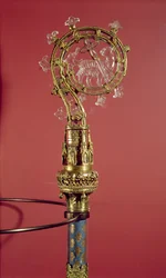 Sistercian luostarin Abbaye du Lysin luostareiden Crozier (hopea kullattu ja vuorikristalli)
