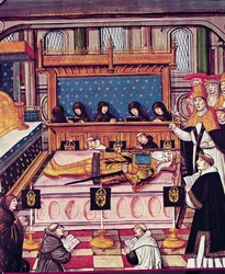 Kaarle Suuren kuolema vuonna 814 (vellum)