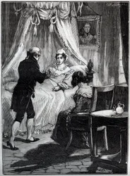 Berryn herttuatar (Marie Caroline, kahden Sisilian prinsessa, Berryn herttuatar (1798-1870) Blayn linnoituksella vastaanottaa tohtori Louis Charles Deneux