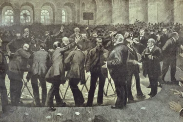 Kuuluisa Corbeille Pariisin pörssissä, noin 1885